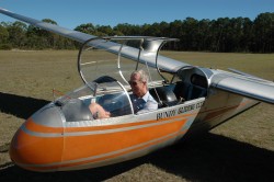 Lance getting ready for a solo flight in the Blanik